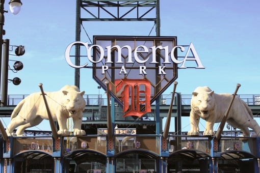 Tigers and Entrance - Comerica Park